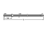 2インチ4インチ7程度のジンクス22のすねの炭化タングステンの先を細くされたドリル棒