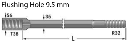 T38ジンクス32mmのR32糸のドリル棒R38のジンクス35mmのR32漂流者棒R32 R38 T38六角形の棒6