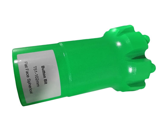 ハードロックドリルヘッド T51-102mm 平面面球状糸 鉱山用ロックドリルボタンビット