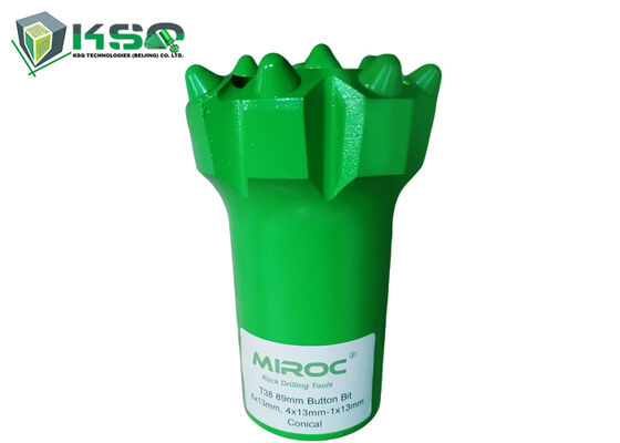 T38 鉱山用スレッド付きハードロックベンチドリリングボタンビット