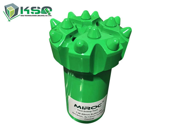 T38 - 89mm 岩石掘削用 球形/弾道ボタン 螺紋式ドリルボタンビット