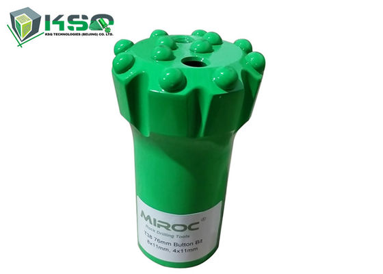 耐久の平らな形T38 76mmボタンの石の穴あけ工具
